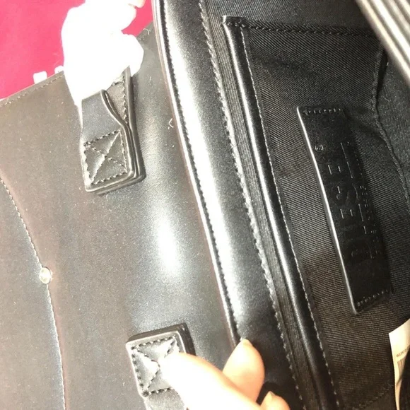 Diesel Black Crossbody Bag with Silver Accents
